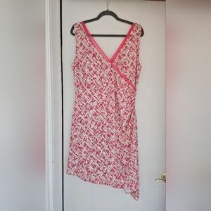 Kenneth Cole New York Pink and Cream Sleeveless Midi Dress